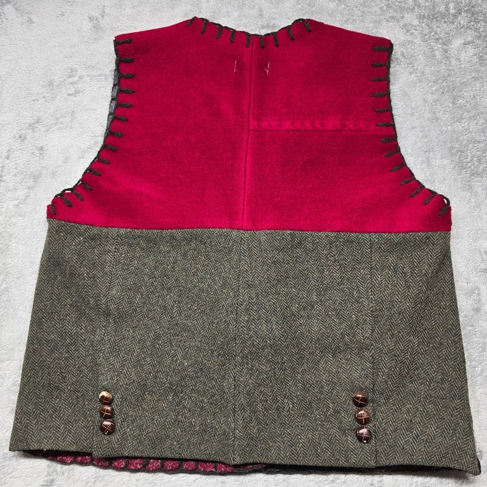 Baabaazuzu Handmade Patchwork Vest Womens L Multicolor Colorblock Button Front - Picture 2 of 14